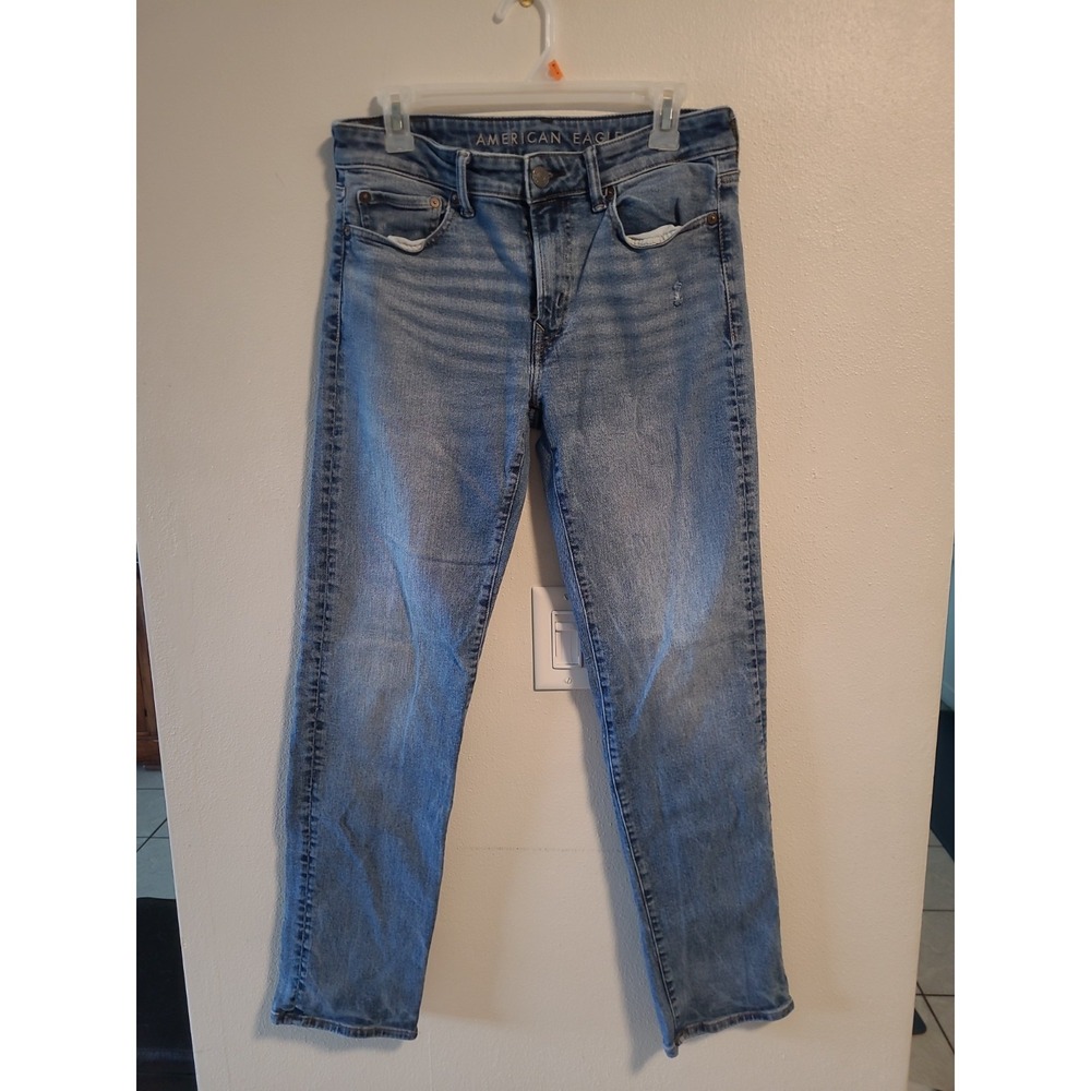 American Eagle Mens Airflex+ 30x30 Blue Original Straight Jeans